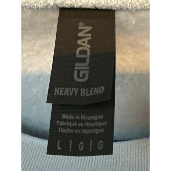 Gildan Heavy Blend Bow Embroidered Sweatshirt Light Blue G - Picture 3 of 4